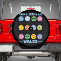 Mental Health Spare Tire Cover Your Feelings Are Valid Emotion Faces