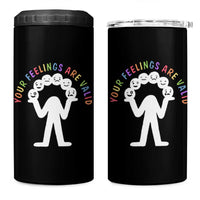 Your Feelings Are Valid Emotion Faces Mental Health 4 in 1 Can Cooler Tumbler