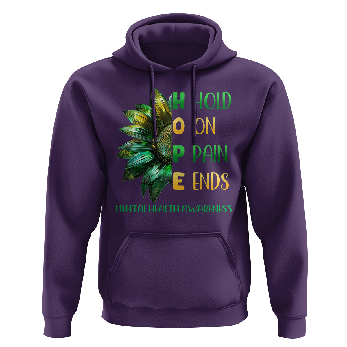 Mental Health Hoodie HOPE Hold On Pain Ends Suicide Prevention - Wonder Print Shop