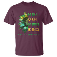 Mental Health T Shirt HOPE Hold On Pain Ends Suicide Prevention - Wonder Print Shop