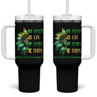 Mental Health Tumbler With Handle HOPE Hold On Pain Ends Suicide Prevention