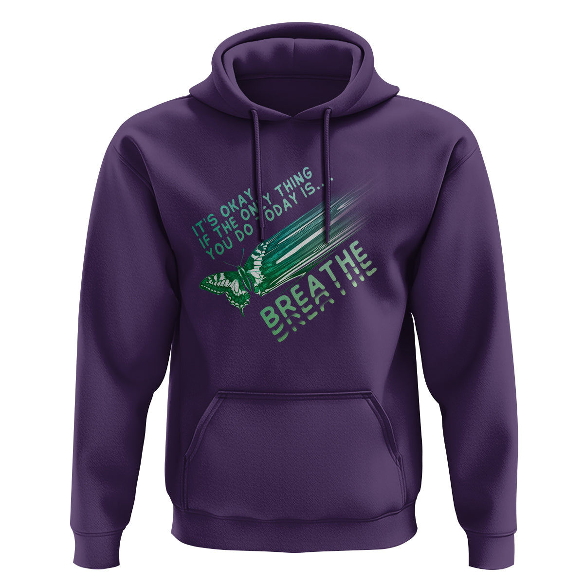 Suicide Prevention Awareness Hoodie It's Okay If The Only Thing You Do Today Is Breathe Aesthetic Butterfly Mental Health - Wonder Print Shop