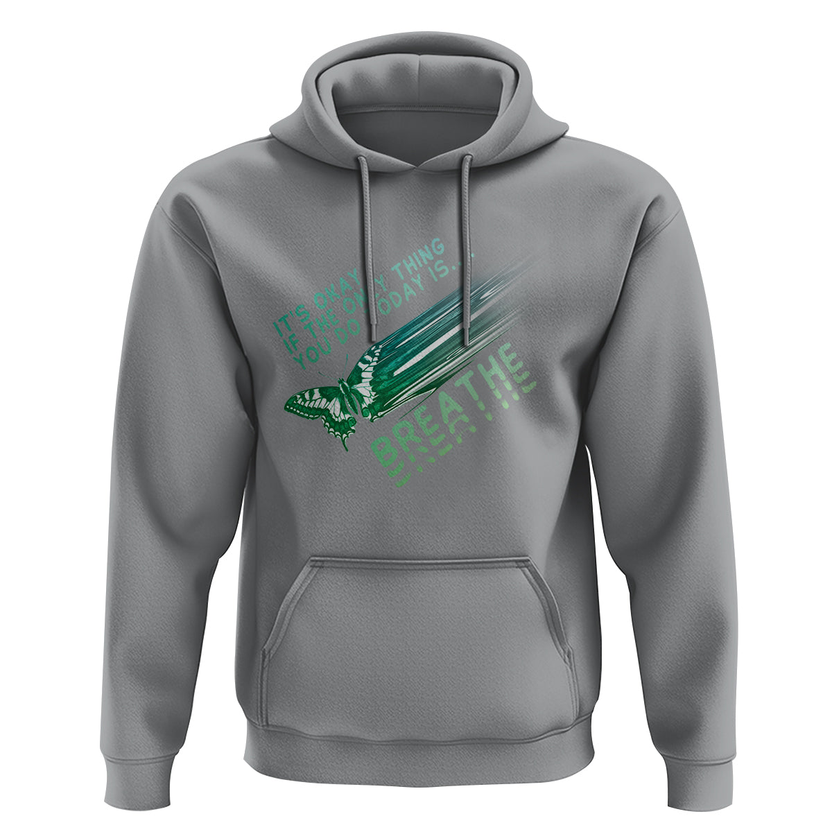 Suicide Prevention Awareness Hoodie It's Okay If The Only Thing You Do Today Is Breathe Aesthetic Butterfly Mental Health - Wonder Print Shop