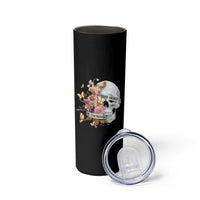 Mental Health Skinny Tumbler Good Energy Is Contagious Skull Flowers