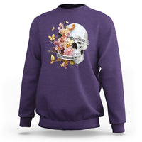Mental Health Sweatshirt Good Energy Is Contagious Skull Flowers - Wonder Print Shop