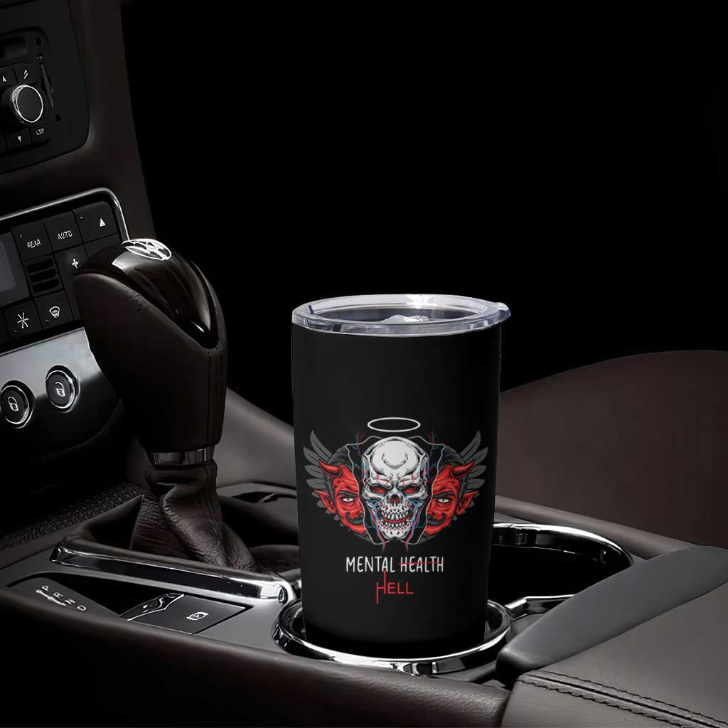 Mental Health Hell Satan Skull Tumbler Cup
