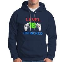 Gamer Birthday Hoodie Day Of Birth Level 18 Unlocked Video Game - Wonder Print Shop