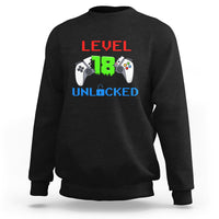 Gamer Birthday Sweatshirt Day Of Birth Level 18 Unlocked Video Game - Wonder Print Shop