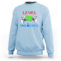 Gamer Birthday Sweatshirt Day Of Birth Level 18 Unlocked Video Game - Wonder Print Shop