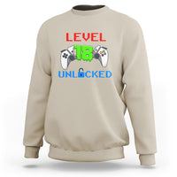 Gamer Birthday Sweatshirt Day Of Birth Level 18 Unlocked Video Game - Wonder Print Shop