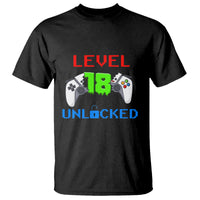 Gamer Birthday T Shirt Day Of Birth Level 18 Unlocked Video Game - Wonder Print Shop