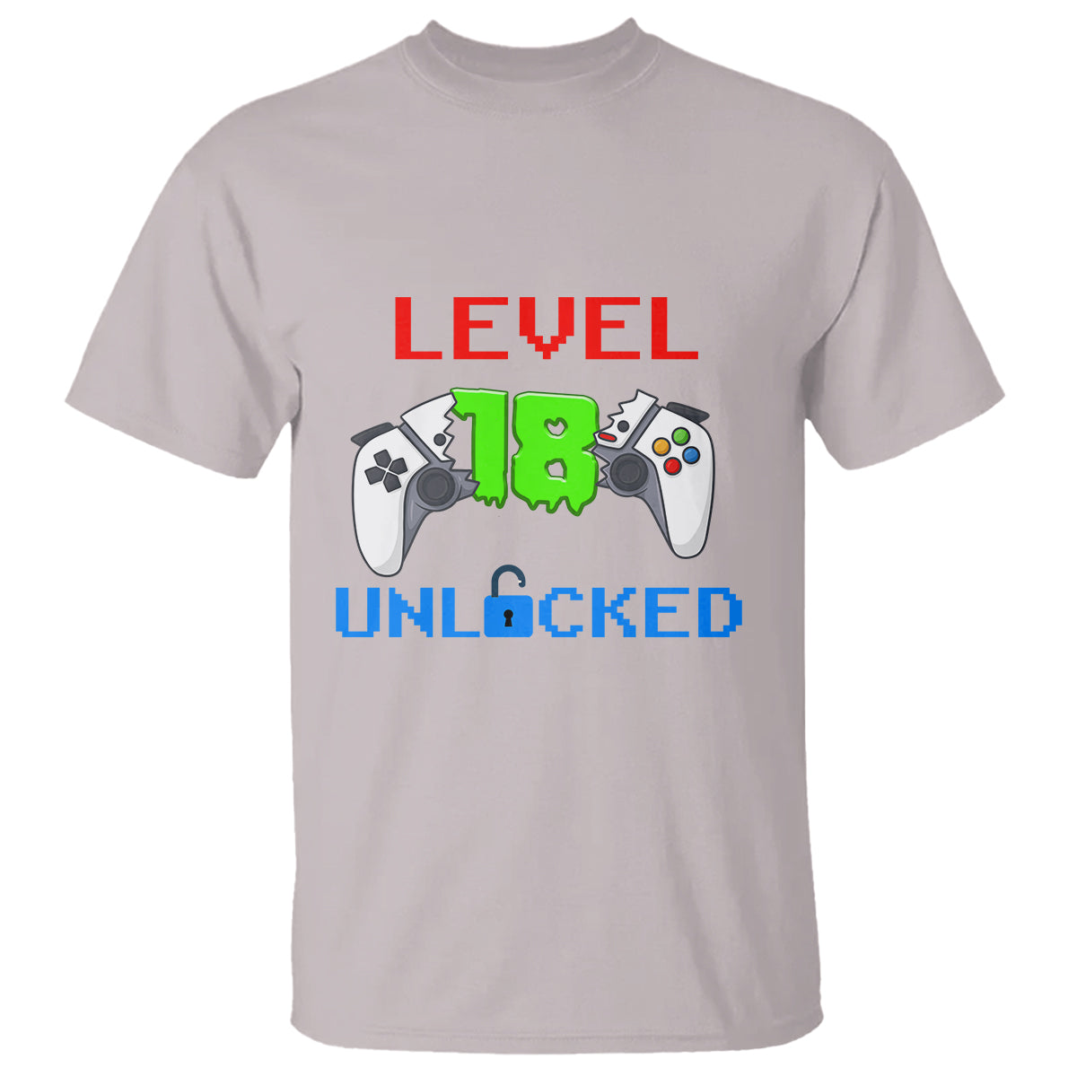 Gamer Birthday T Shirt Day Of Birth Level 18 Unlocked Video Game - Wonder Print Shop