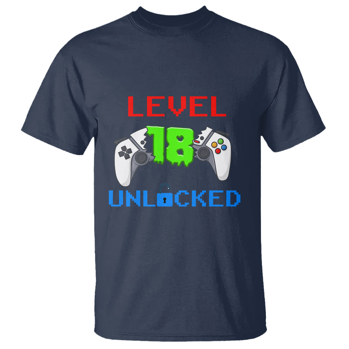 Gamer Birthday T Shirt Day Of Birth Level 18 Unlocked Video Game - Wonder Print Shop