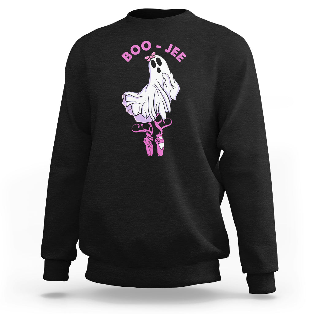 Halloween Sweatshirt Boo-Jee Ballerina Spooky Season Cute Ghost - Wonder Print Shop