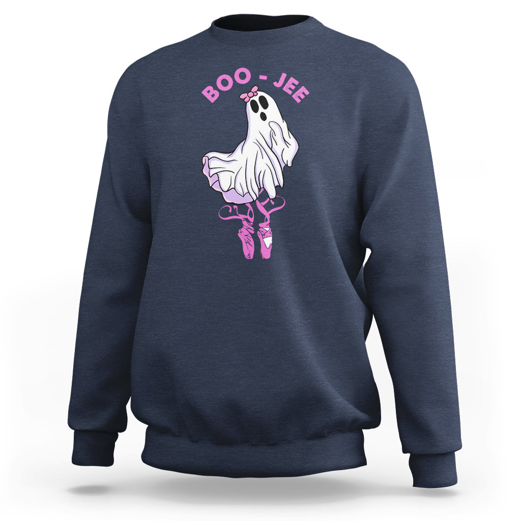 Halloween Sweatshirt Boo-Jee Ballerina Spooky Season Cute Ghost - Wonder Print Shop