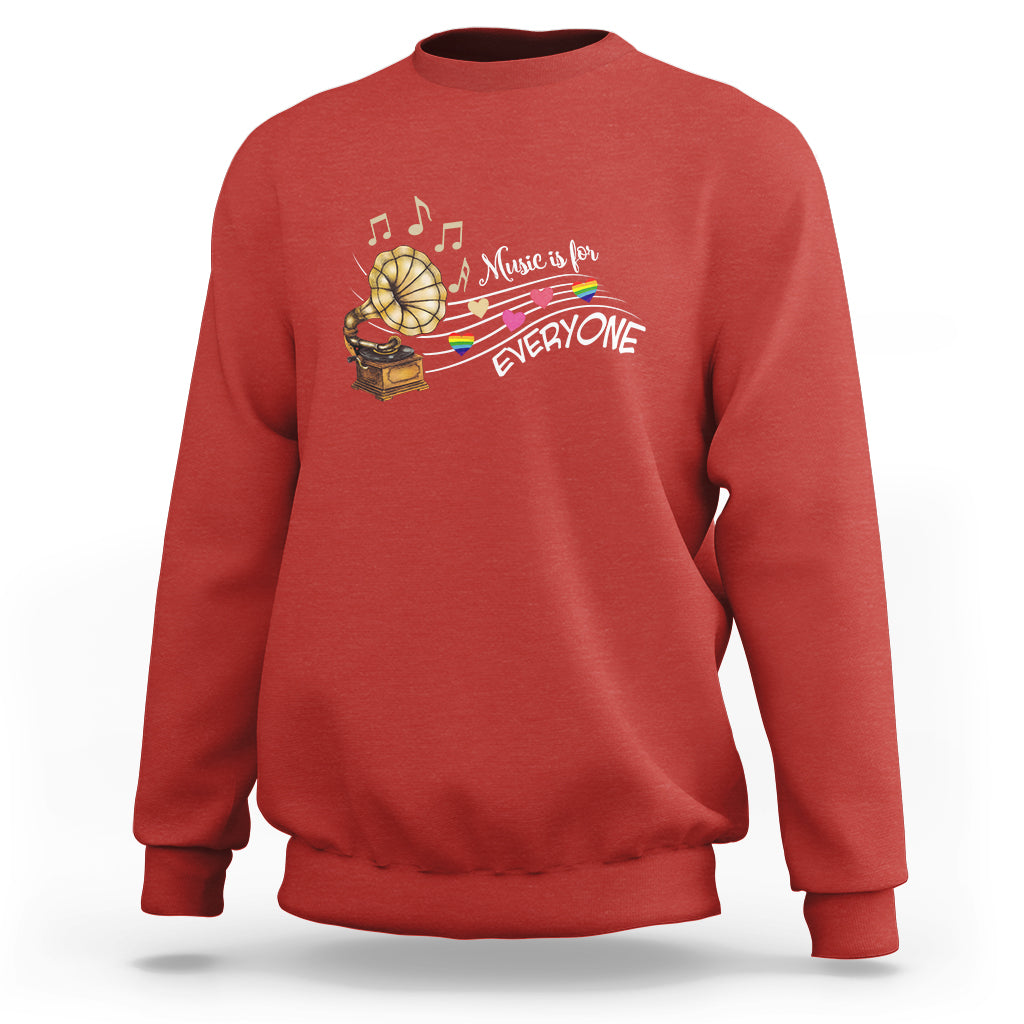 Music Lover Teacher Sweatshirt Music Is For Everyone - Wonder Print Shop