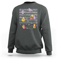 Cat Lover Sweatshirt Cat Playing Musical Instrument - Wonder Print Shop