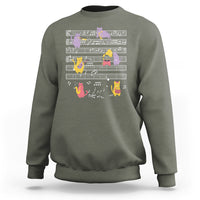 Cat Lover Sweatshirt Cat Playing Musical Instrument - Wonder Print Shop