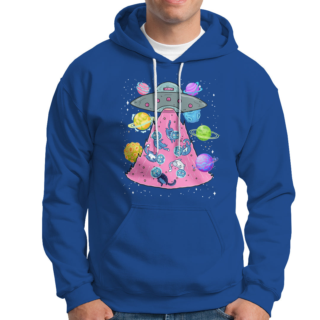 Cat Lover Hoodie UFO Catches Cat Into Space - Wonder Print Shop