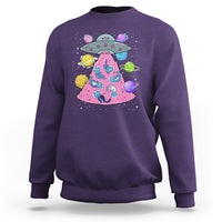 Cat Lover Sweatshirt UFO Catches Cat Into Space - Wonder Print Shop