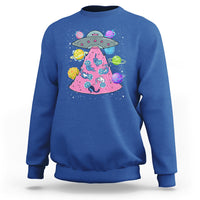 Cat Lover Sweatshirt UFO Catches Cat Into Space - Wonder Print Shop