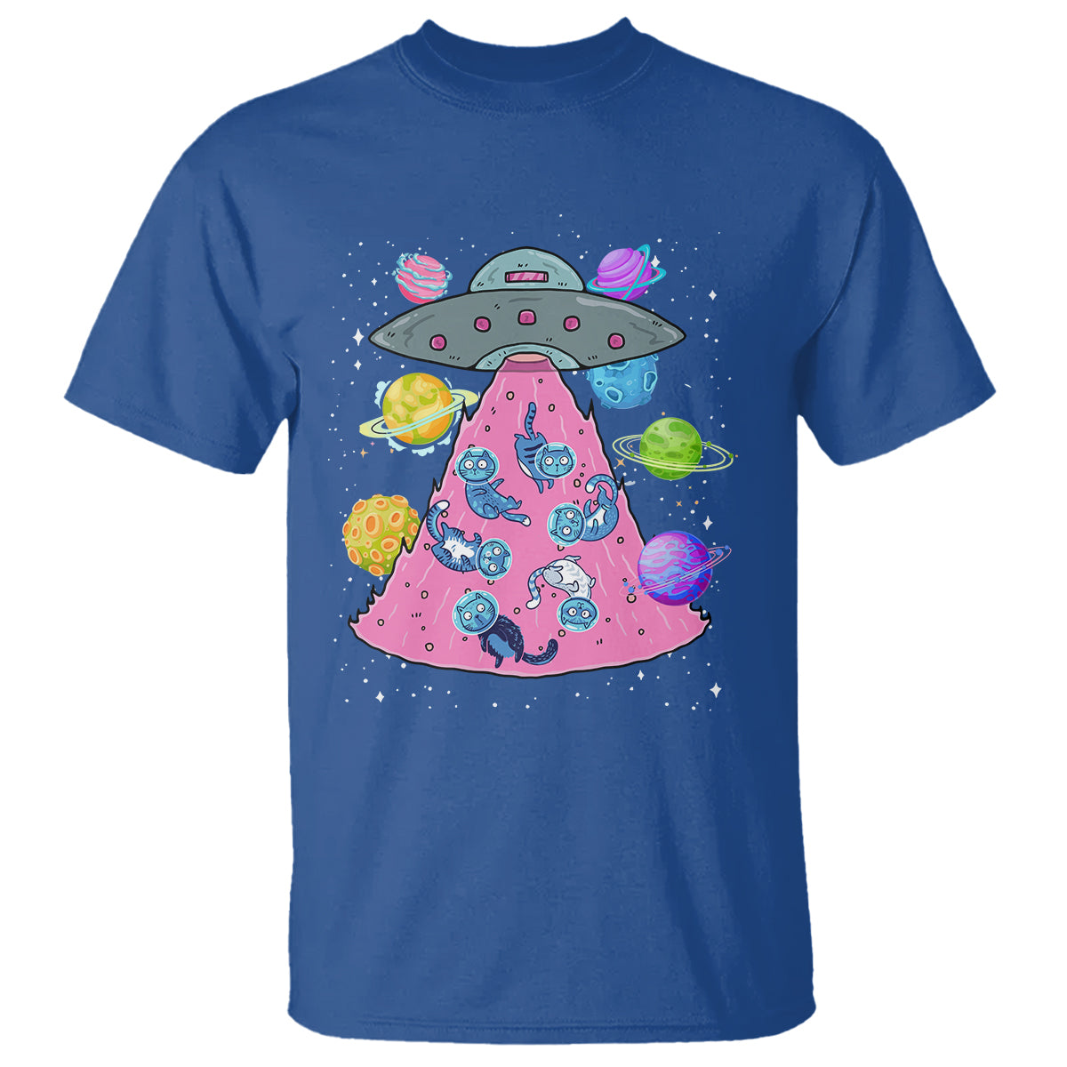 Cat Lover T Shirt UFO Catches Cat Into Space - Wonder Print Shop