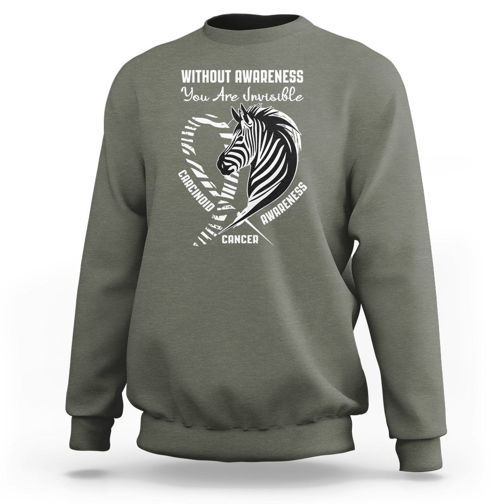 Without Awareness You Are Invisible Carcinoid Cancer Sweatshirt - Wonder Print Shop