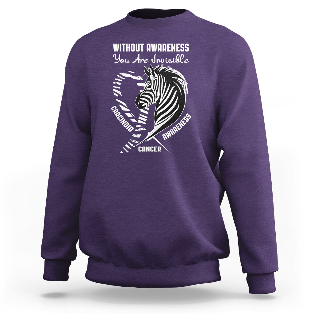 Without Awareness You Are Invisible Carcinoid Cancer Sweatshirt - Wonder Print Shop