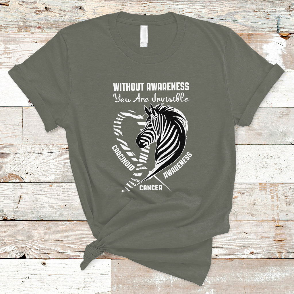 Without Awareness You Are Invisible Carcinoid Cancer T Shirt - Wonder Print Shop