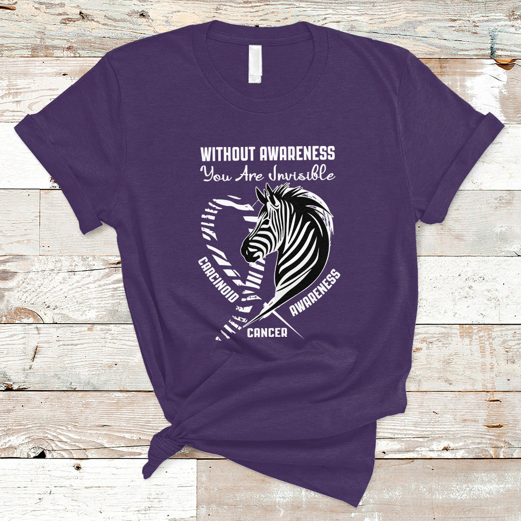 Without Awareness You Are Invisible Carcinoid Cancer T Shirt - Wonder Print Shop