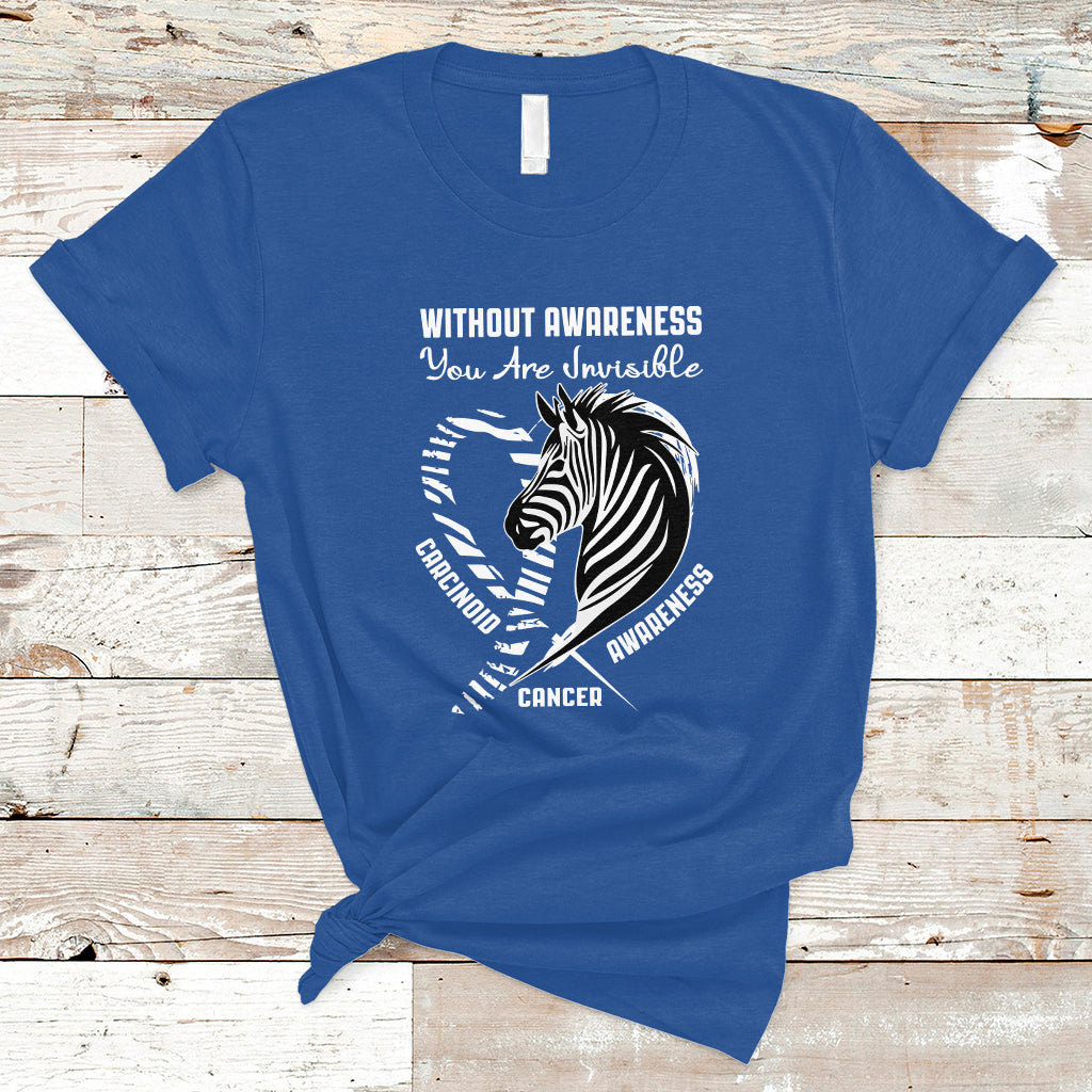 Without Awareness You Are Invisible Carcinoid Cancer T Shirt - Wonder Print Shop