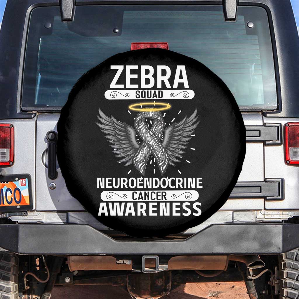 Zebra Squad Neuroendocrine Cancer Awareness Spare Tire Cover