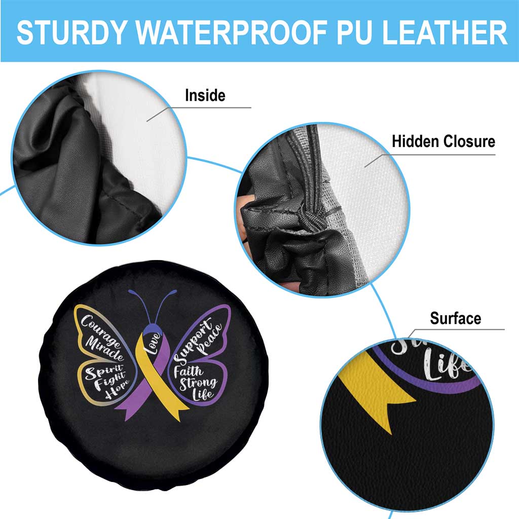 Fight Bladder Health And Cancer Awareness Butterfly Spare Tire Cover