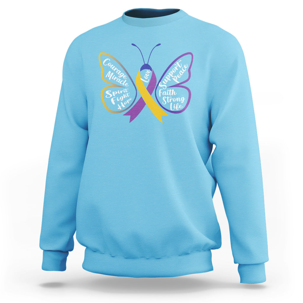 Fight Bladder Health And Cancer Awareness Butterfly Sweatshirt - Wonder Print Shop