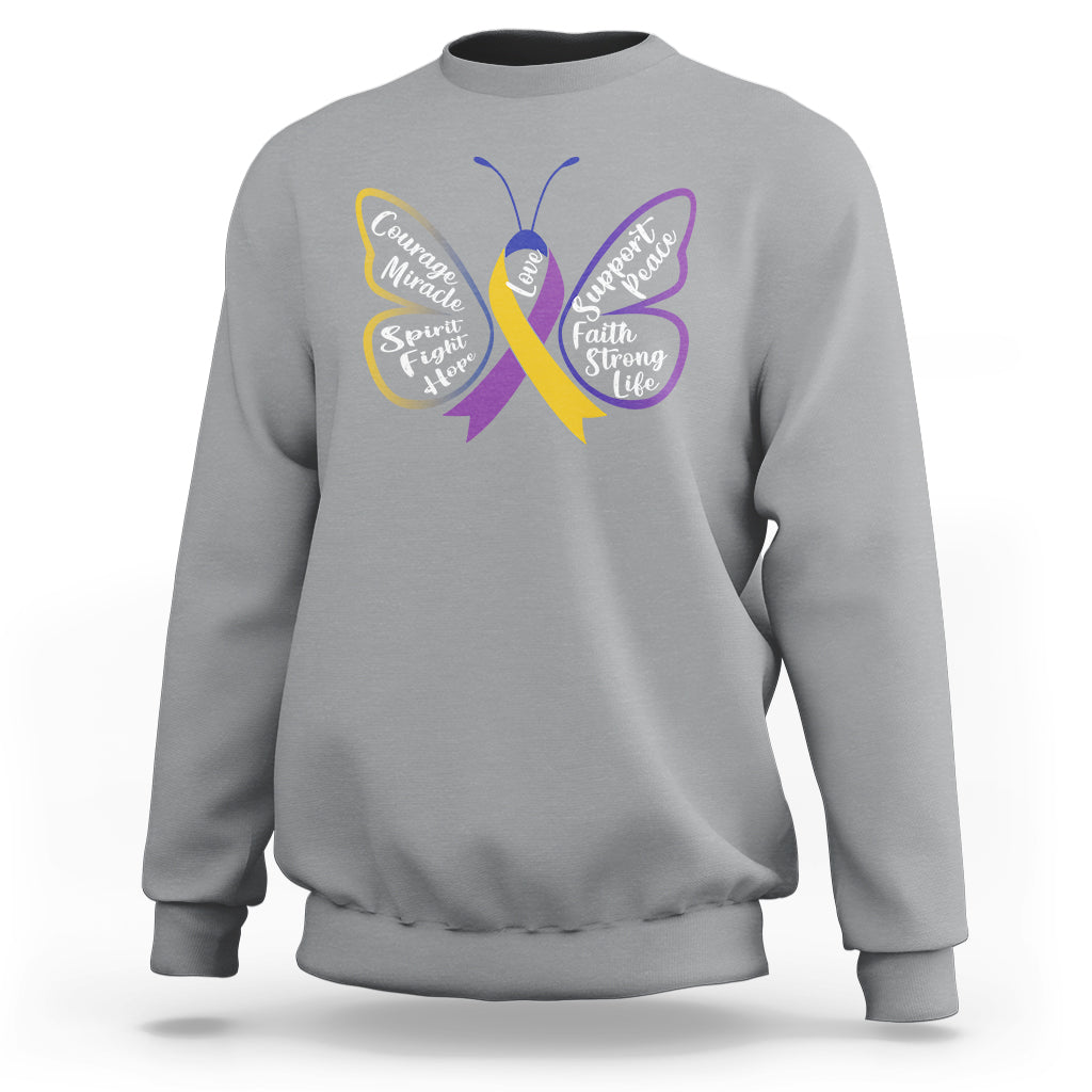 Fight Bladder Health And Cancer Awareness Butterfly Sweatshirt - Wonder Print Shop