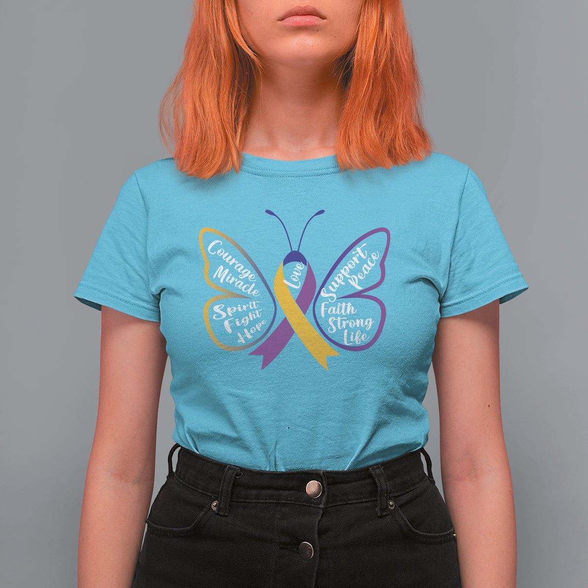 Fight Bladder Health And Cancer Awareness Butterfly T Shirt For Women - Wonder Print Shop