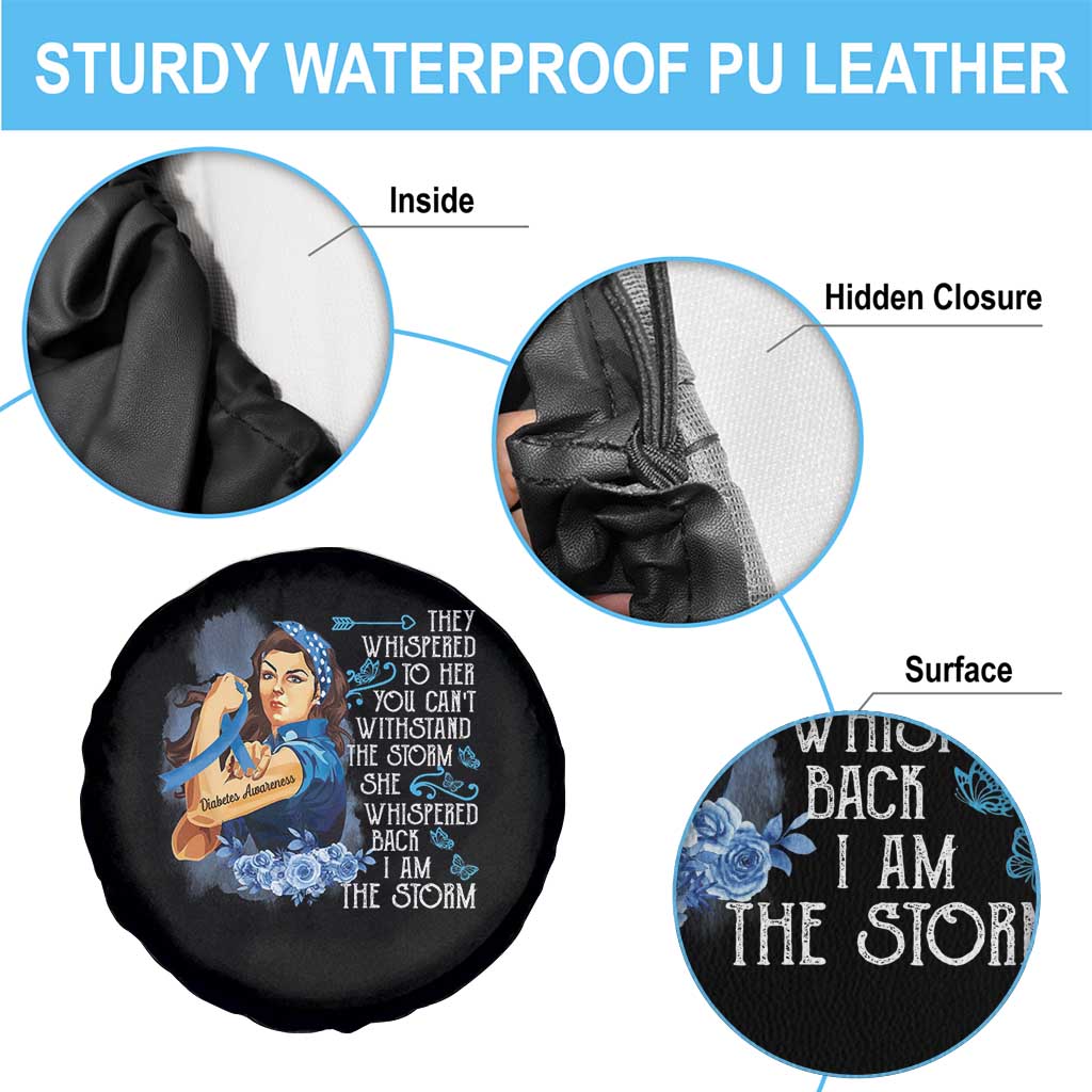 Whispered Back I'm The Storm Diabetes Cancer Awareness Month Spare Tire Cover