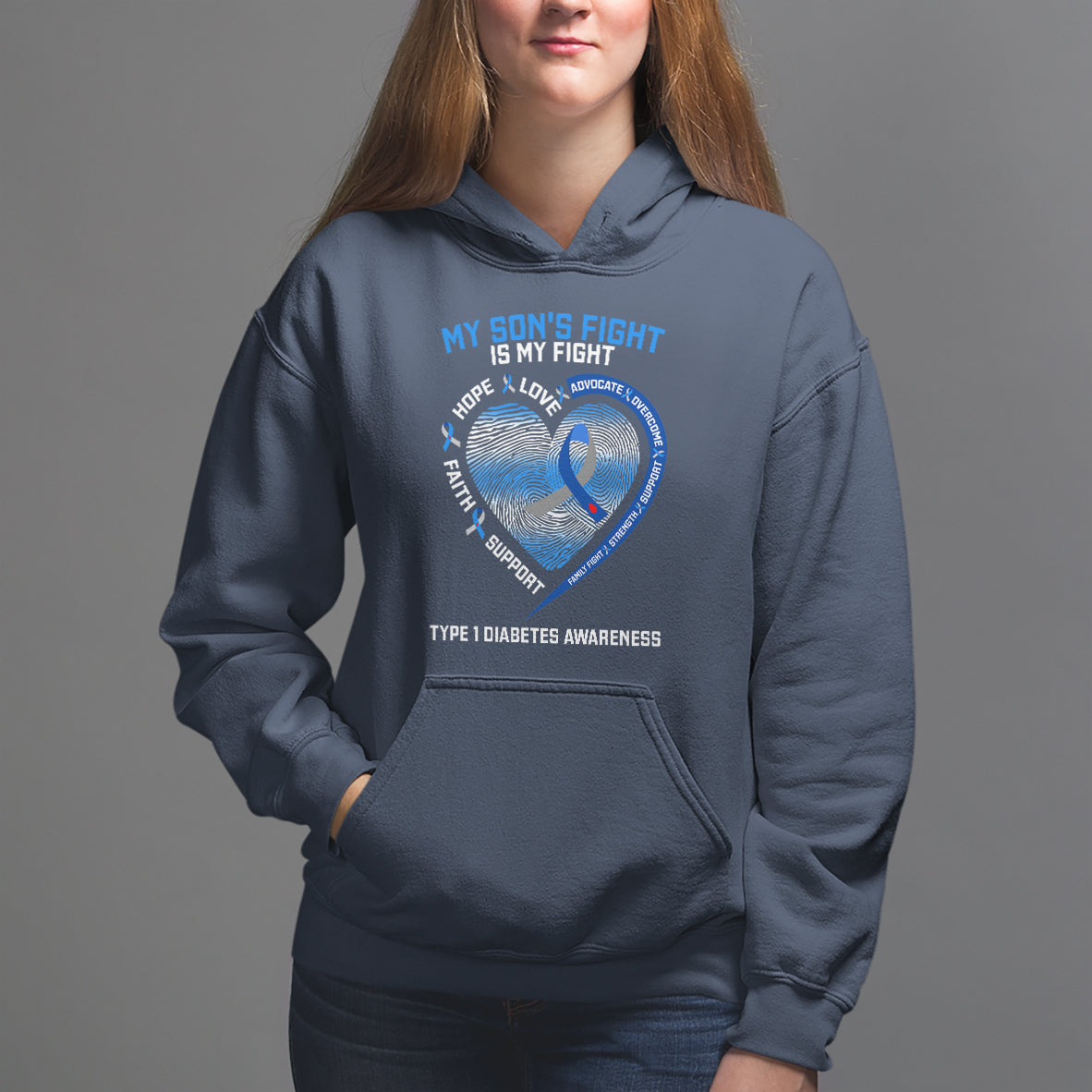 My Son's Fight Is My Fight Type 1 Diabetes Awareness Hoodie - Wonder Print Shop