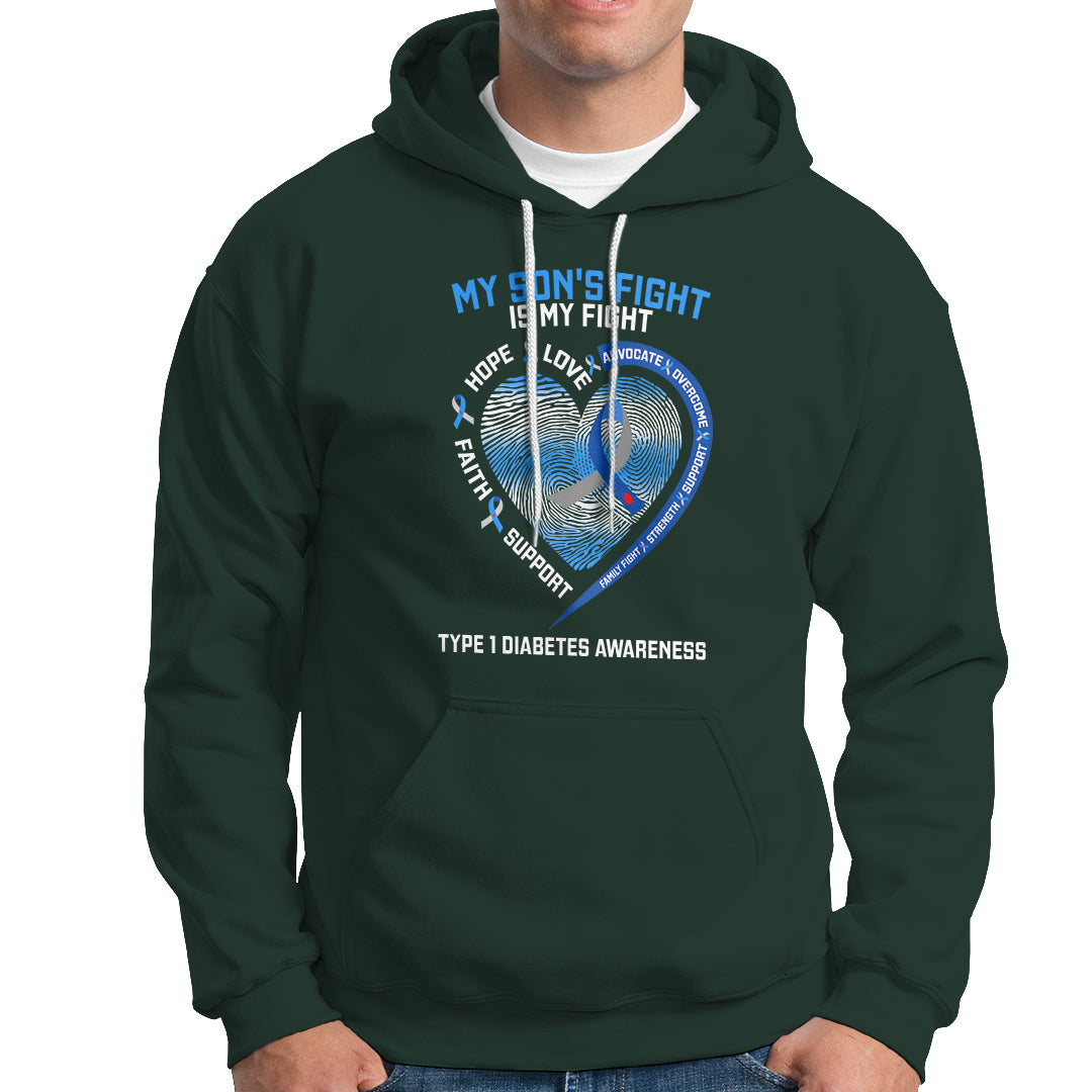 My Son's Fight Is My Fight Type 1 Diabetes Awareness Hoodie - Wonder Print Shop