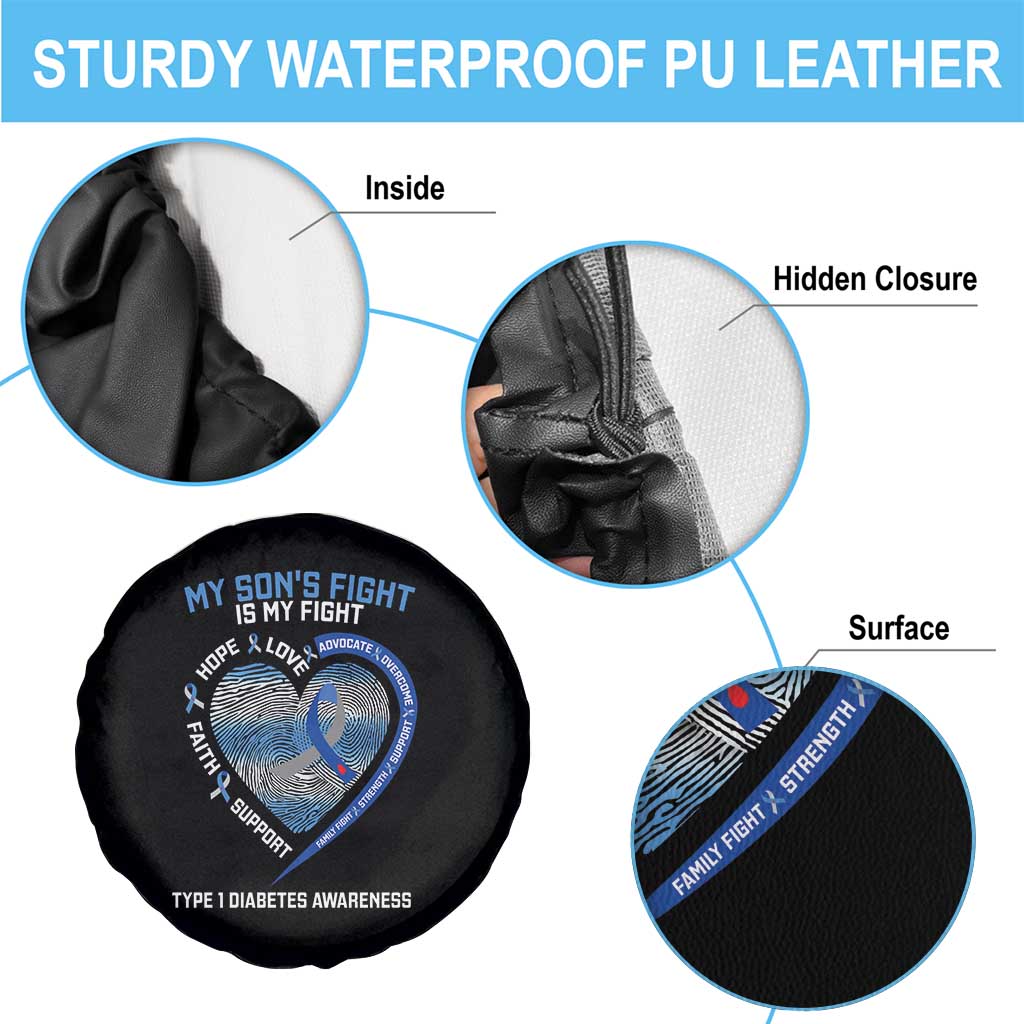 My Son's Fight Is My Fight Type 1 Diabetes Awareness Spare Tire Cover