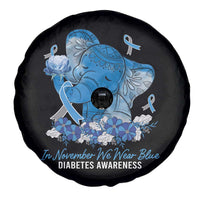 In November We Wear Cute Blue Elephant Diabetes Awareness Spare Tire Cover