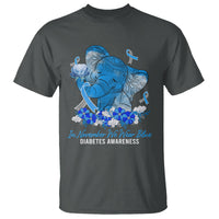 In November We Wear Cute Blue Elephant Diabetes Awareness T Shirt - Wonder Print Shop