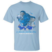 In November We Wear Cute Blue Elephant Diabetes Awareness T Shirt - Wonder Print Shop
