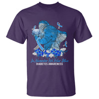 In November We Wear Cute Blue Elephant Diabetes Awareness T Shirt - Wonder Print Shop