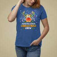 Pediatric Nurse Christmas Crew Cute Reindeer Light T Shirt For Women - Wonder Print Shop