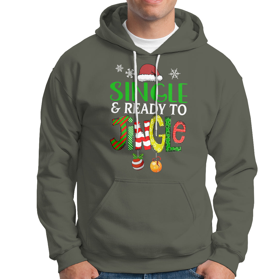 Single And Ready To Jingle Funny Christmas Ball Hoodie - Wonder Print Shop