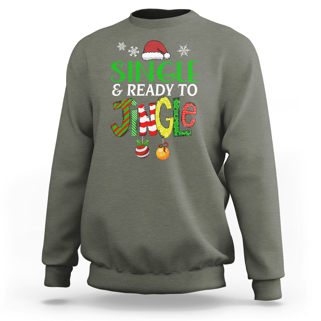 Single And Ready To Jingle Funny Christmas Ball Sweatshirt - Wonder Print Shop