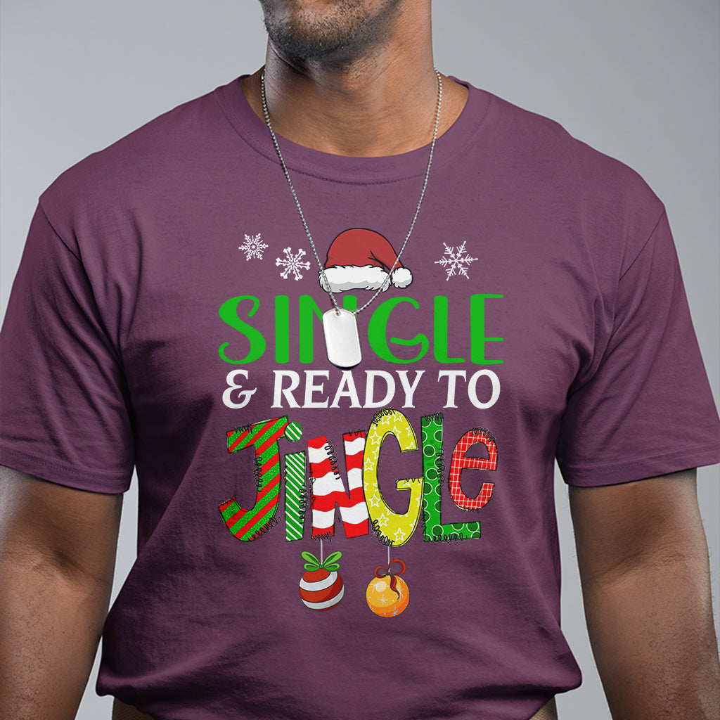 Single And Ready To Jingle Funny Christmas Ball T Shirt - Wonder Print Shop