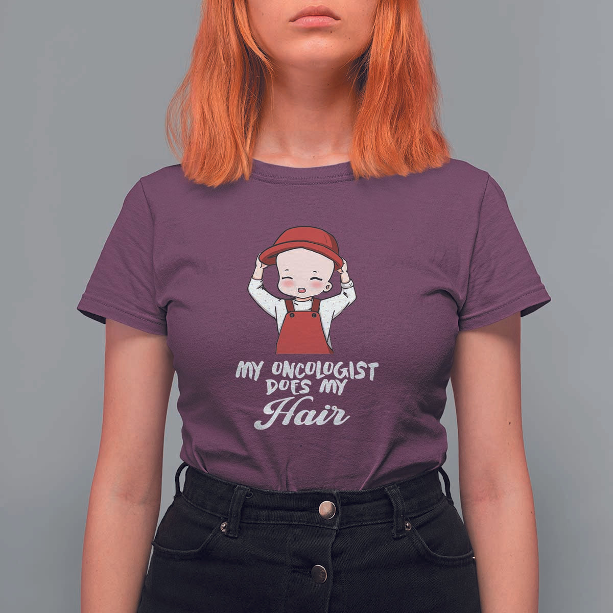 Chemotherapy Awareness T Shirt For Women My Oncologist Does My Hair Cute Girls Woman - Wonder Print Shop