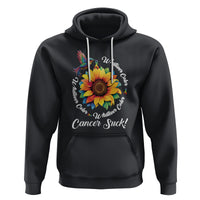Whatever Color Cancer Sucks Fight Cancer Rainbow Ribbons Sunflower And Bird Hoodie - Wonder Print Shop